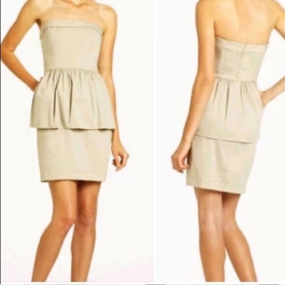 BCBG MaxAriza // Khaki Huxley Strapless Dress size 6 MPM